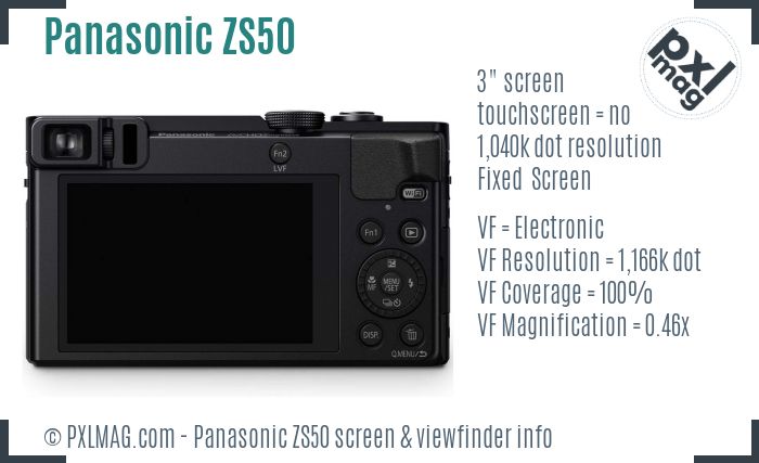 Panasonic Lumix DMC-ZS50 screen and viewfinder