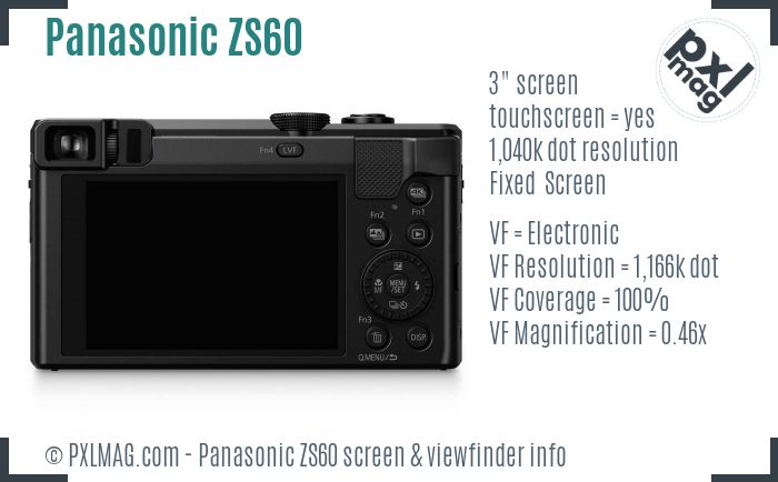 Panasonic Lumix DMC-ZS60 screen and viewfinder