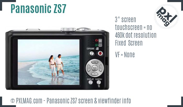 Panasonic Lumix DMC-ZS7 screen and viewfinder