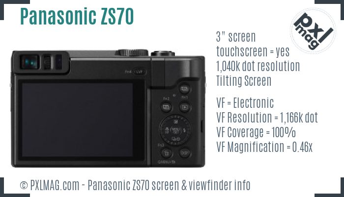 Panasonic Lumix DMC-ZS70 screen and viewfinder