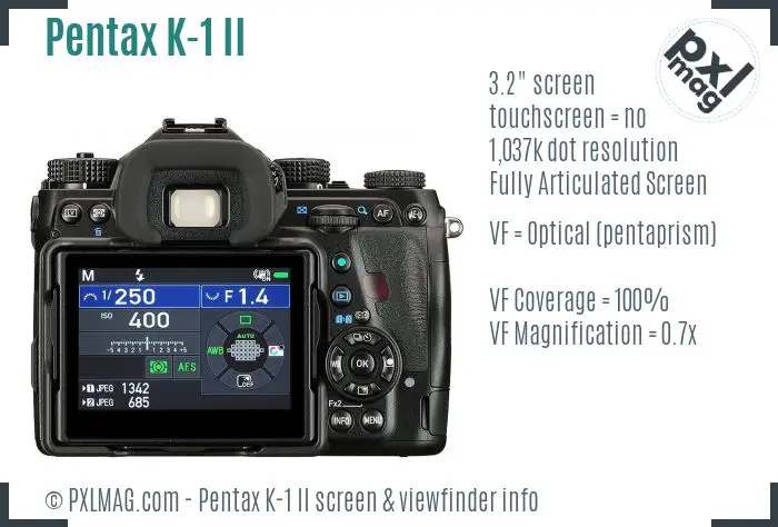 Pentax K-1 Mark II screen and viewfinder