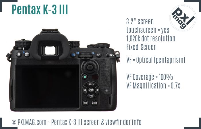 Pentax K-3 Mark III screen and viewfinder
