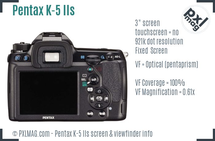 Pentax K-5 IIs screen and viewfinder