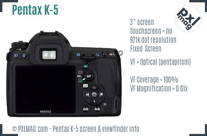 Pentax K-5 screen and viewfinder