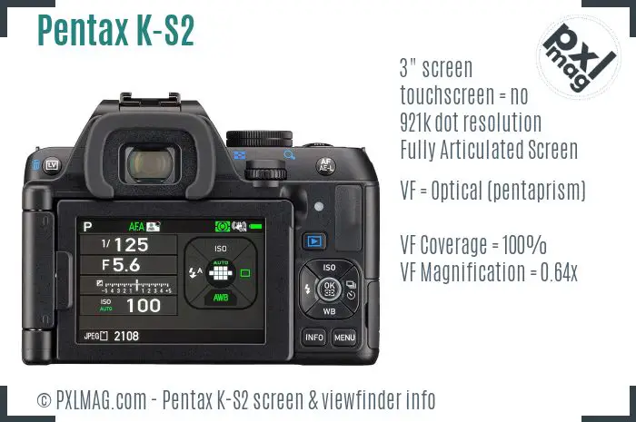 Pentax K-S2 screen and viewfinder