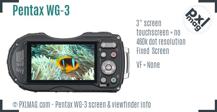 Pentax WG-3 screen and viewfinder