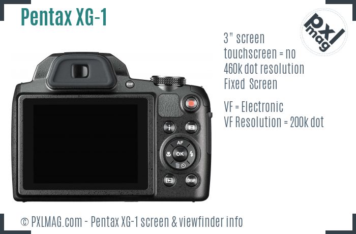 Pentax XG-1 screen and viewfinder