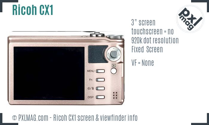 Ricoh CX1 screen and viewfinder