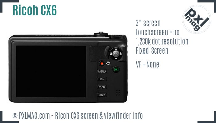 Ricoh CX6 screen and viewfinder