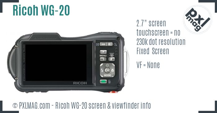 Ricoh WG-20 screen and viewfinder
