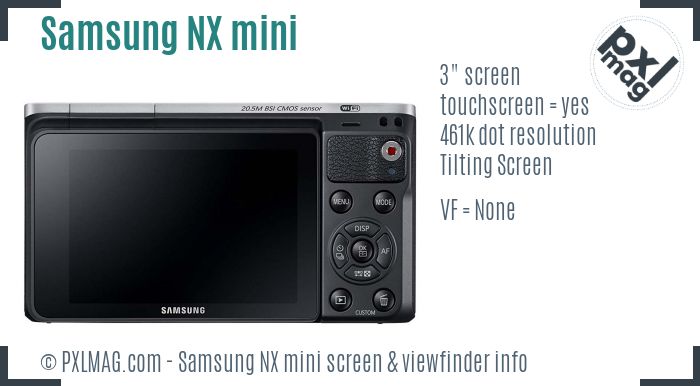 Samsung NX mini screen and viewfinder