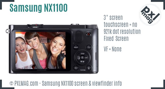 Samsung NX1100 screen and viewfinder