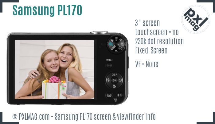 Samsung PL170 screen and viewfinder