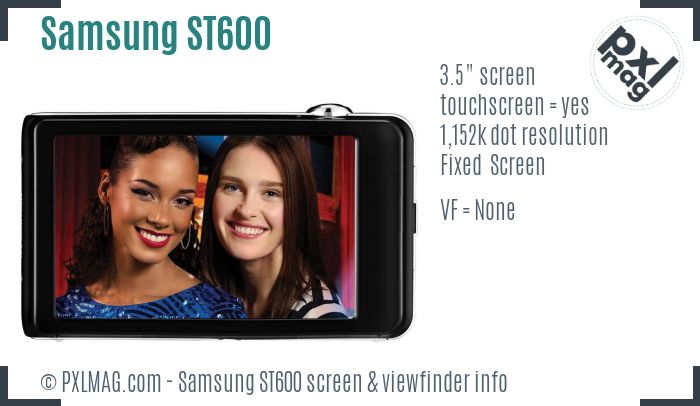 Samsung ST600 screen and viewfinder