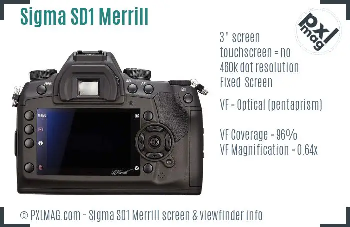 Sigma SD1 Merrill screen and viewfinder