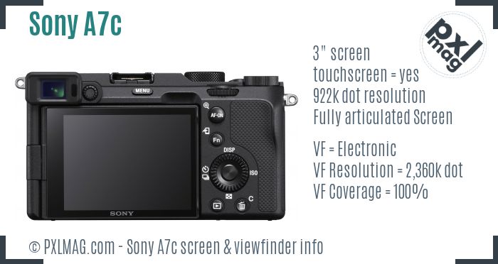 Sony Alpha A7c screen and viewfinder