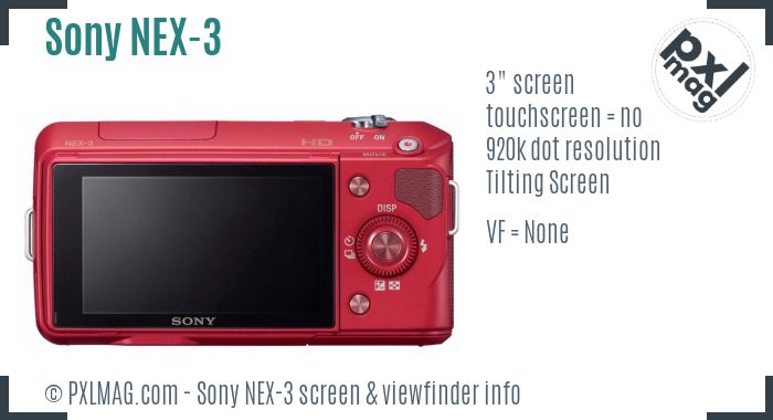 Sony Alpha NEX-3 screen and viewfinder