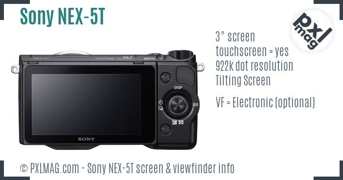 Sony Alpha NEX-5T screen and viewfinder