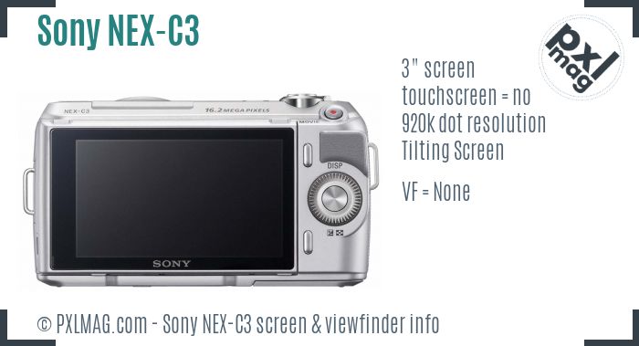 Sony Alpha NEX-C3 screen and viewfinder