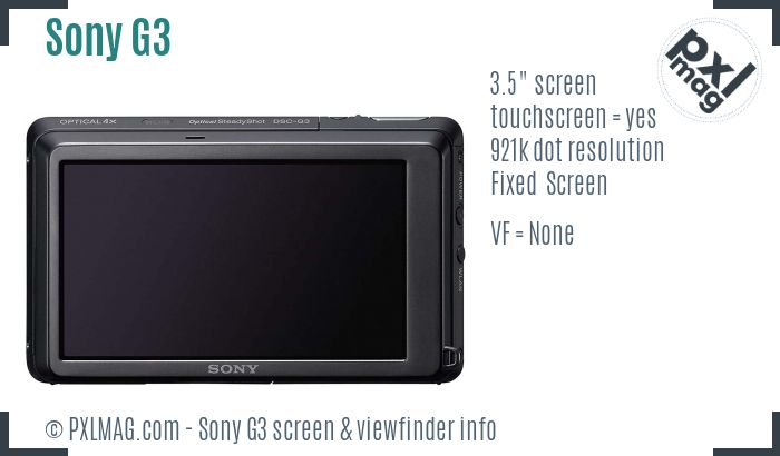 Sony Cyber-shot DSC-G3 screen and viewfinder
