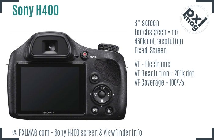 Sony Cyber-shot DSC-H400 screen and viewfinder