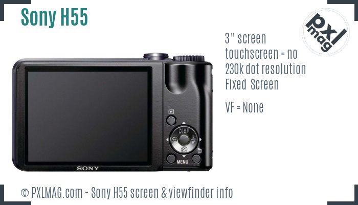 Sony Cyber-shot DSC-H55 screen and viewfinder