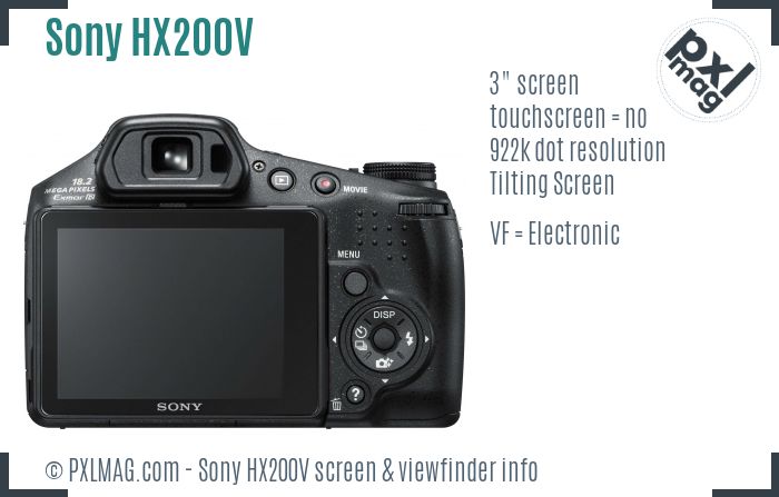 Sony Cyber-shot DSC-HX200V screen and viewfinder