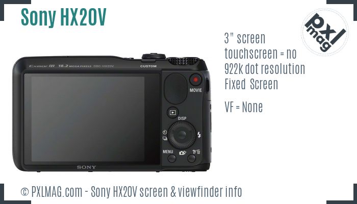 Sony Cyber-shot DSC-HX20V screen and viewfinder