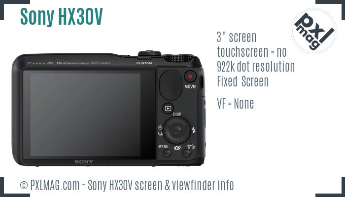 Sony Cyber-shot DSC-HX30V screen and viewfinder
