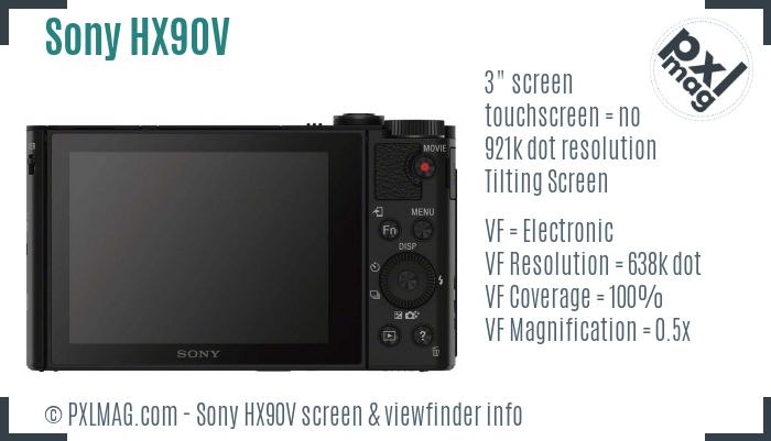 Sony Cyber-shot DSC-HX90V screen and viewfinder
