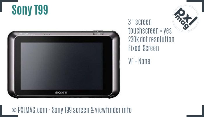 Sony Cyber-shot DSC-T99 screen and viewfinder