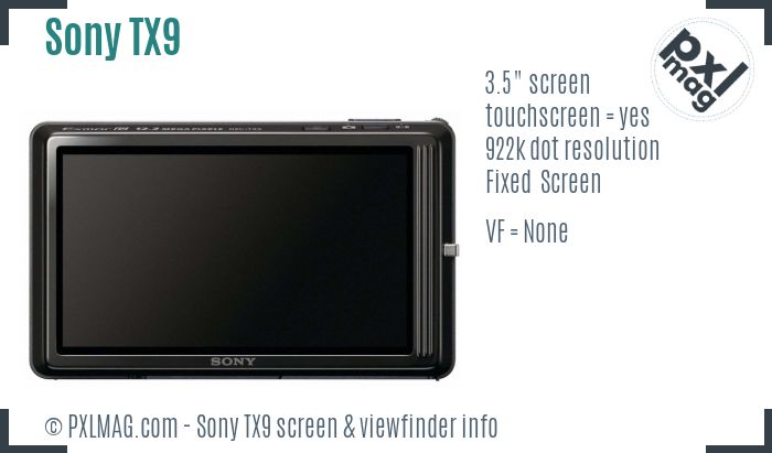Sony Cyber-shot DSC-TX9 screen and viewfinder