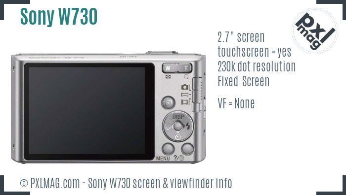 Sony Cyber-shot DSC-W730 screen and viewfinder