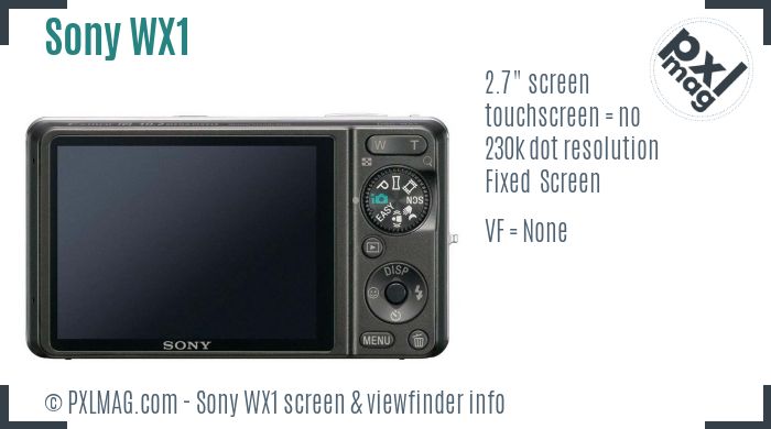 Sony Cyber-shot DSC-WX1 screen and viewfinder
