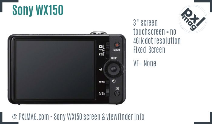 Sony Cyber-shot DSC-WX150 screen and viewfinder