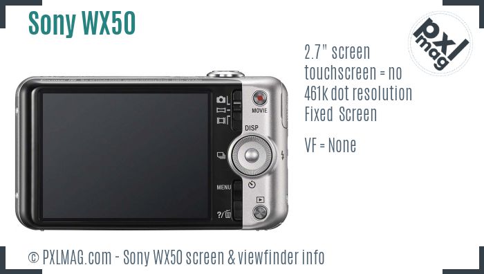 Sony Cyber-shot DSC-WX50 screen and viewfinder