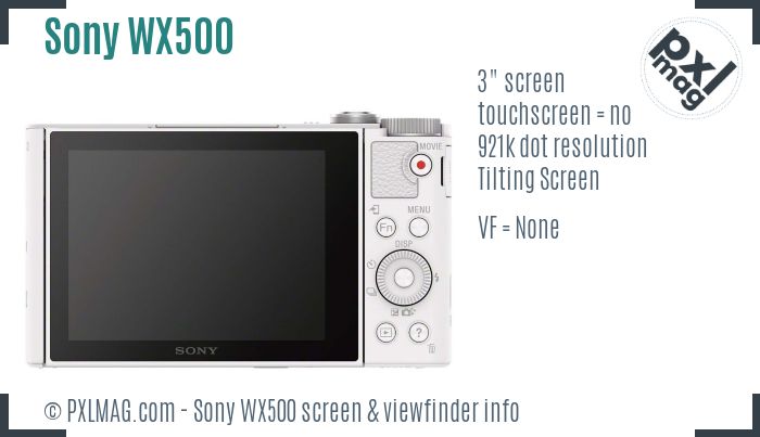 Sony Cyber-shot DSC-WX500 screen and viewfinder