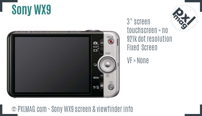 Sony Cyber-shot DSC-WX9 screen and viewfinder