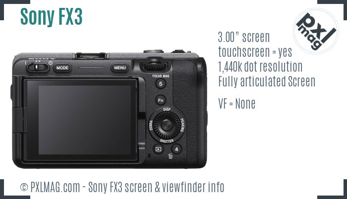 Sony FX3 screen and viewfinder