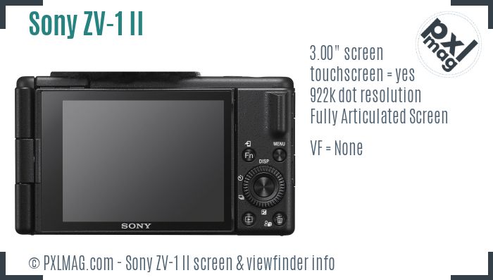 Sony ZV-1 Mark II screen and viewfinder