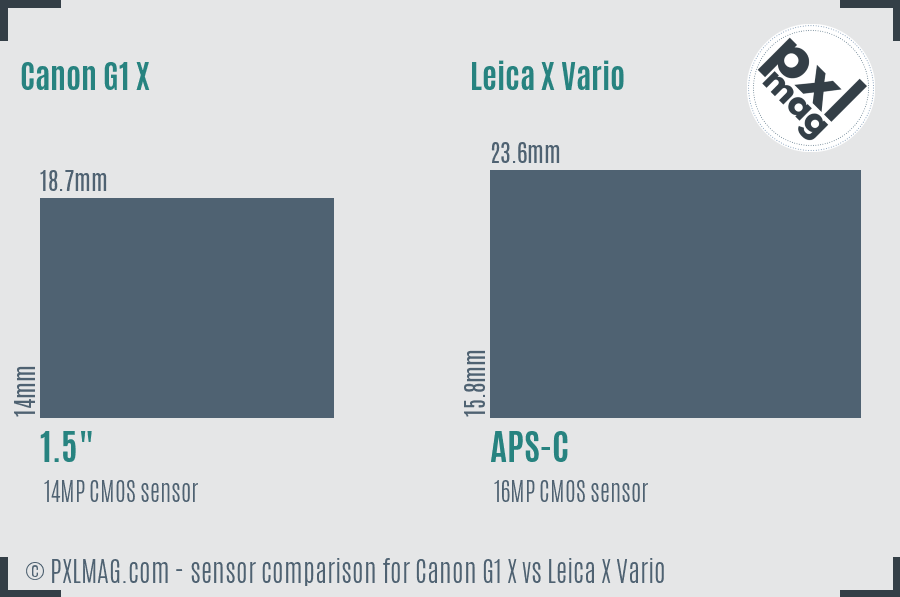 Canon G1 X vs Leica X Vario sensor size comparison