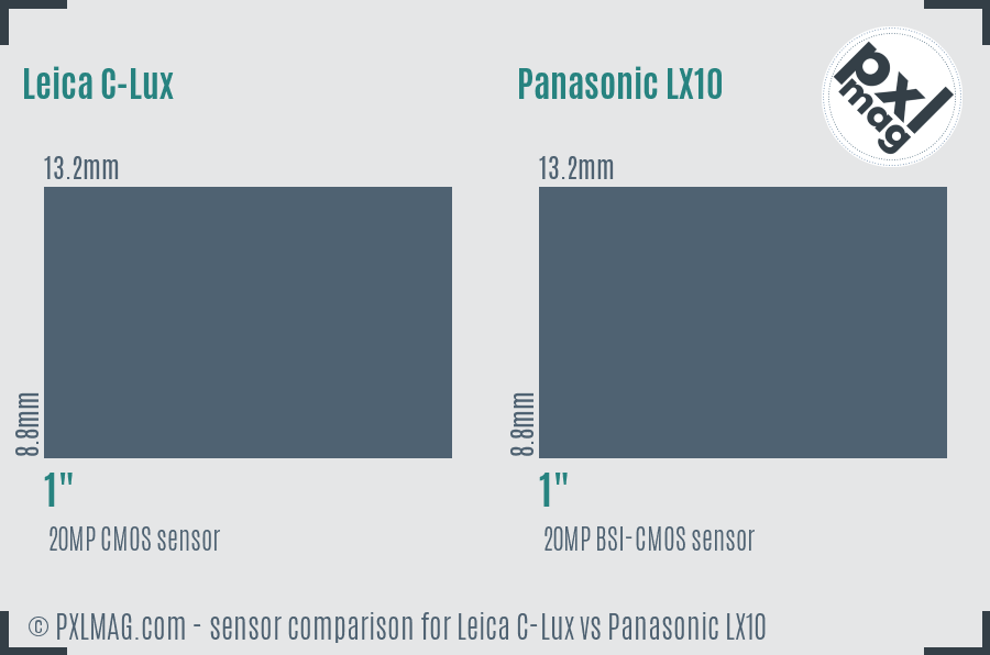 Leica C-Lux vs Panasonic LX10 sensor size comparison