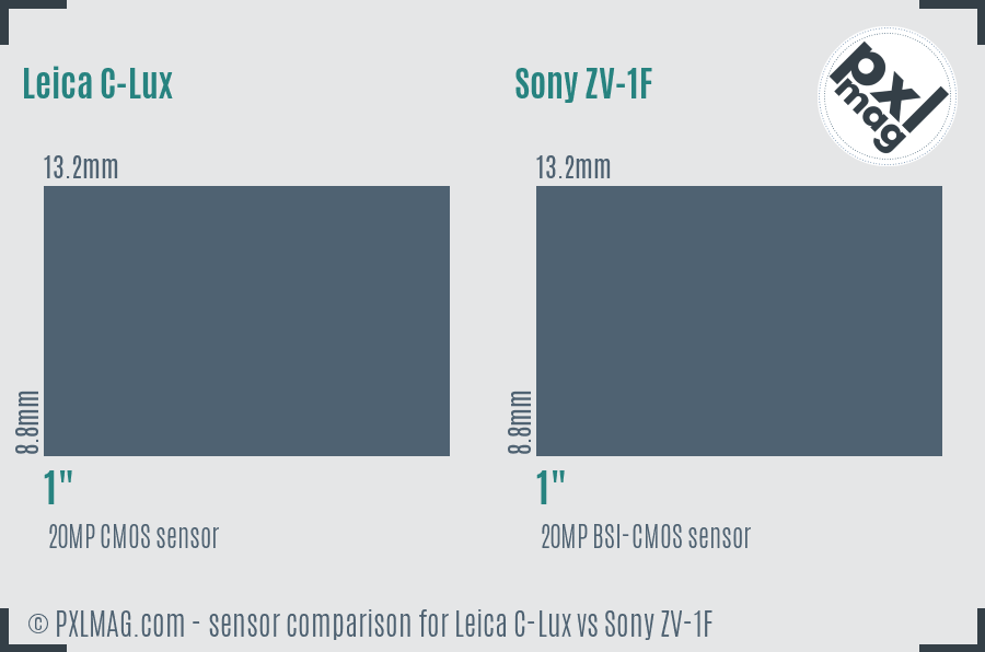 Leica C-Lux vs Sony ZV-1F sensor size comparison