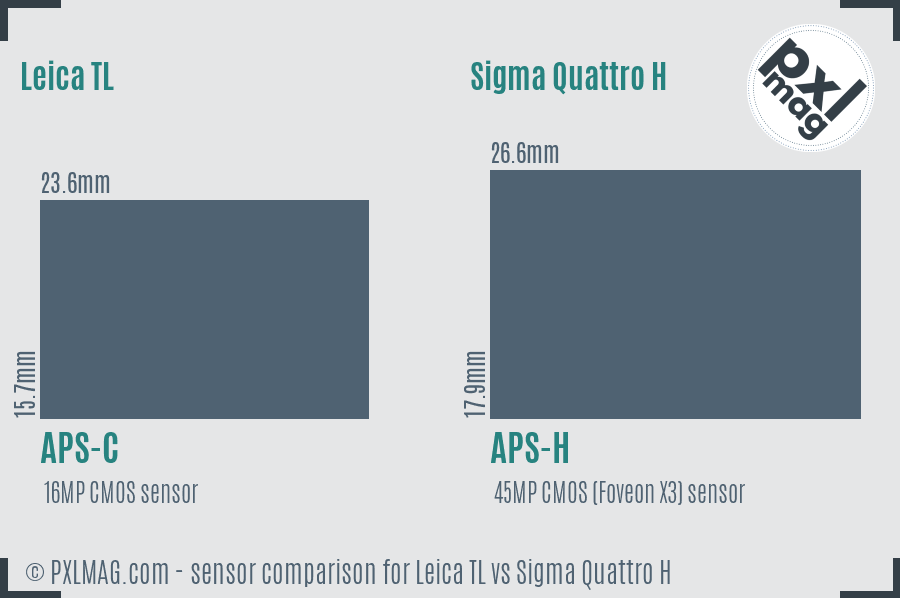 Leica TL vs Sigma Quattro H sensor size comparison