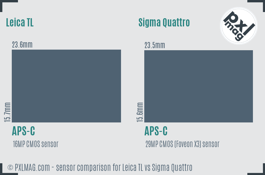 Leica TL vs Sigma Quattro sensor size comparison