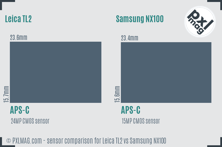 Leica TL2 vs Samsung NX100 sensor size comparison