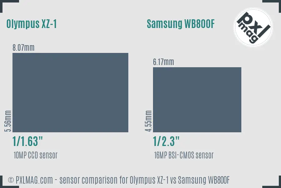 Olympus XZ-1 vs Samsung WB800F sensor size comparison Olympus XZ-1 vs Samsung WB800F sensor size comparison