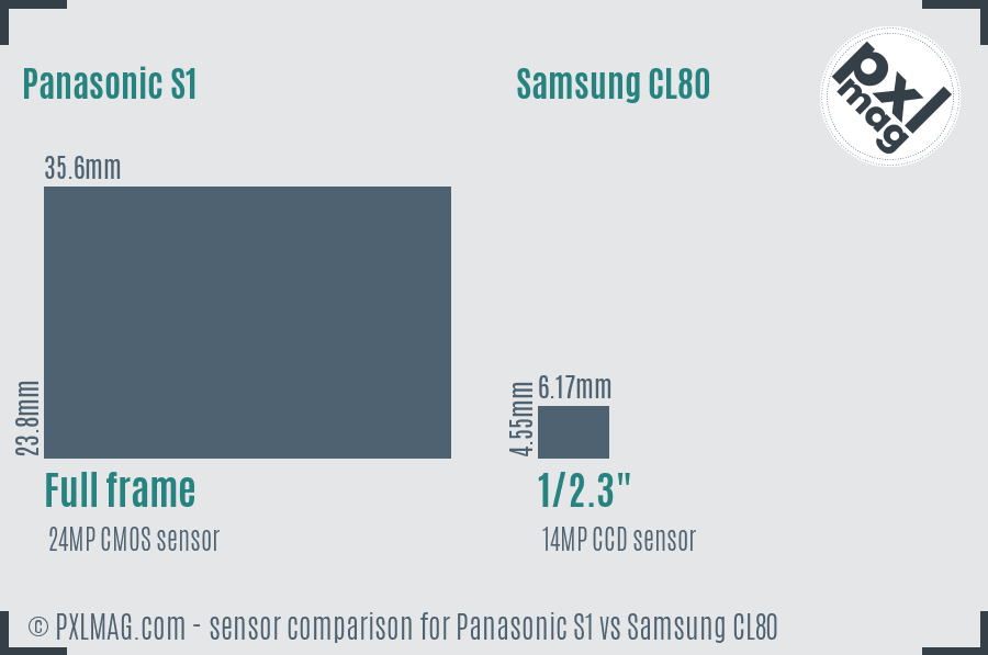 Panasonic S1 vs Samsung CL80 sensor size comparison