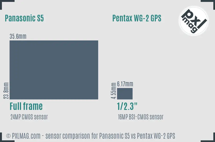 Panasonic S5 vs Pentax WG-2 GPS sensor size comparison