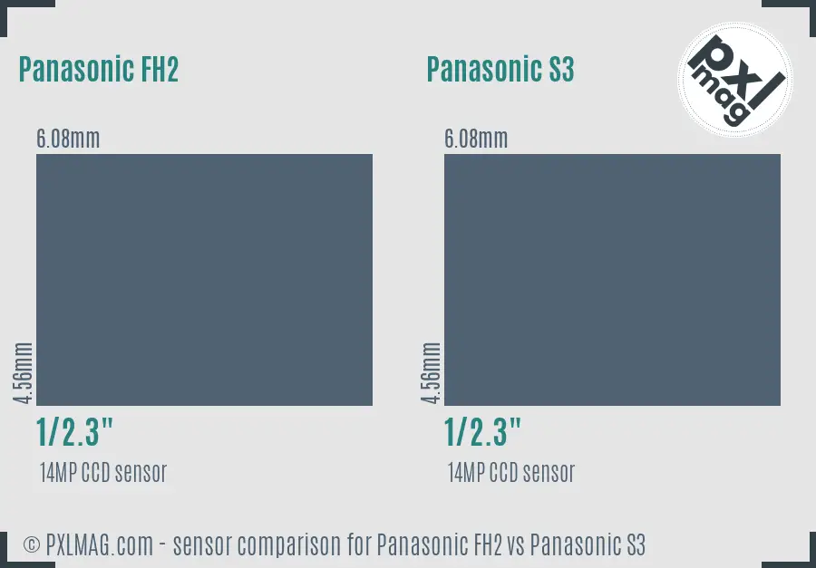 Panasonic FH2 vs Panasonic S3 sensor size comparison